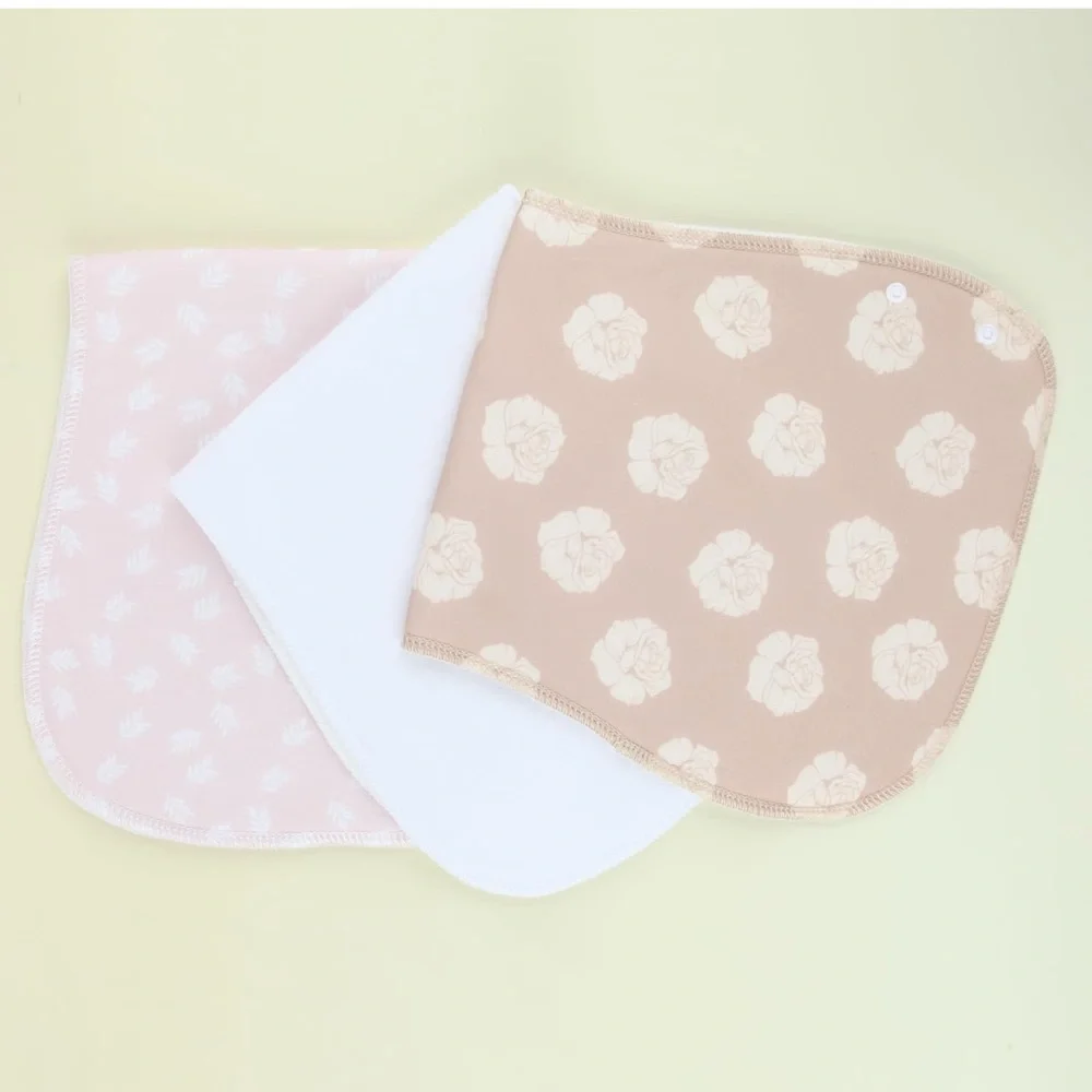 12 Pack Baby Burp Cloths 3 Layers Thicken Cotton Absorbent Soft Spit Up Bibs